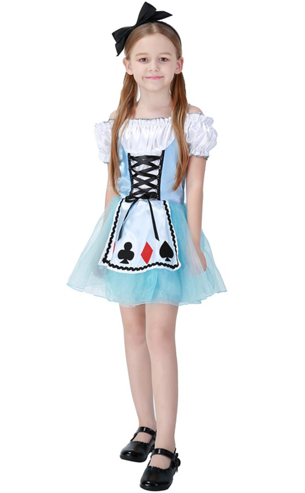 Children's Fantasy Wonderland Alice Kids Maid Costume