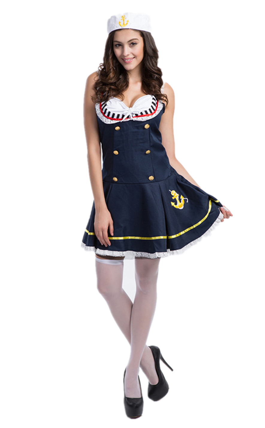 Ladies Sexy Sailor Girl Pinup Navy Uniforms Halloween Costume 1648