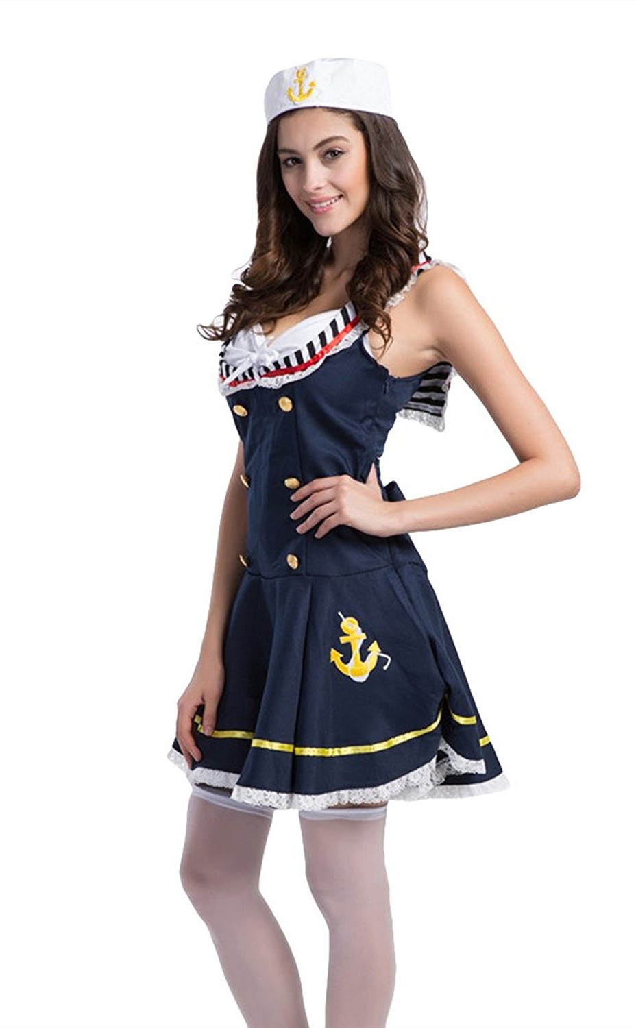 Ladies Sexy Sailor Girl Pinup Navy Uniforms Halloween Costume 3245