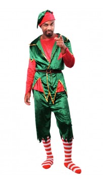 Christmas Long Sleeve Santa Men's Elf Costume
