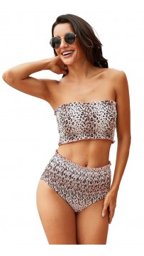 Sexy High Waist Sling Two-Piece Leopard Bikini