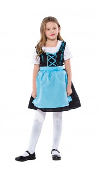 Girls German Dirndl Dress Oktoberfest Fraulein Costume 