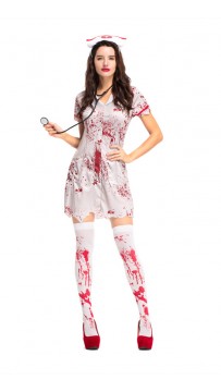 Halloween Scary Bloody Sexy Uniform Nurse Costume