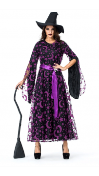 Purple Mesh Witch Adult Costume
