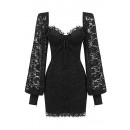 Sexy Lace Mini Black Dress