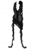 Black Asymmetric Ruffled Halter Dress