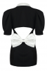 Black & White Puff Sleeve Tuxedo Mini Dress