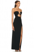 Elegant Black Cut-Out High Slit Gown