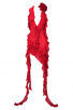 Red Asymmetric Ruffled Halter Dress