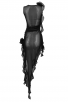 Sexy Asymmetrical Shoulder Floral Sheer Black Dress